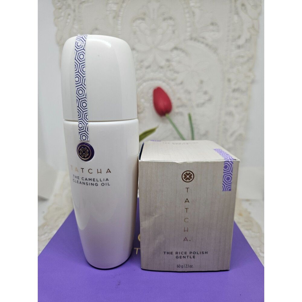 Tatcha Camellia Cleanser Oil 150ML NEW SEALED & Rice Polish GENTLE 60G NIB SET